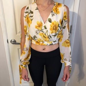 Summer flower print crop top!